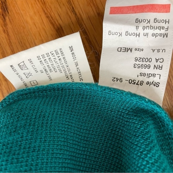 Vintage 80s 90s TYROLLA Skiwear Quarter Zip Ski Sweater Star Studs Wool Blend M - Picture 10 of 17